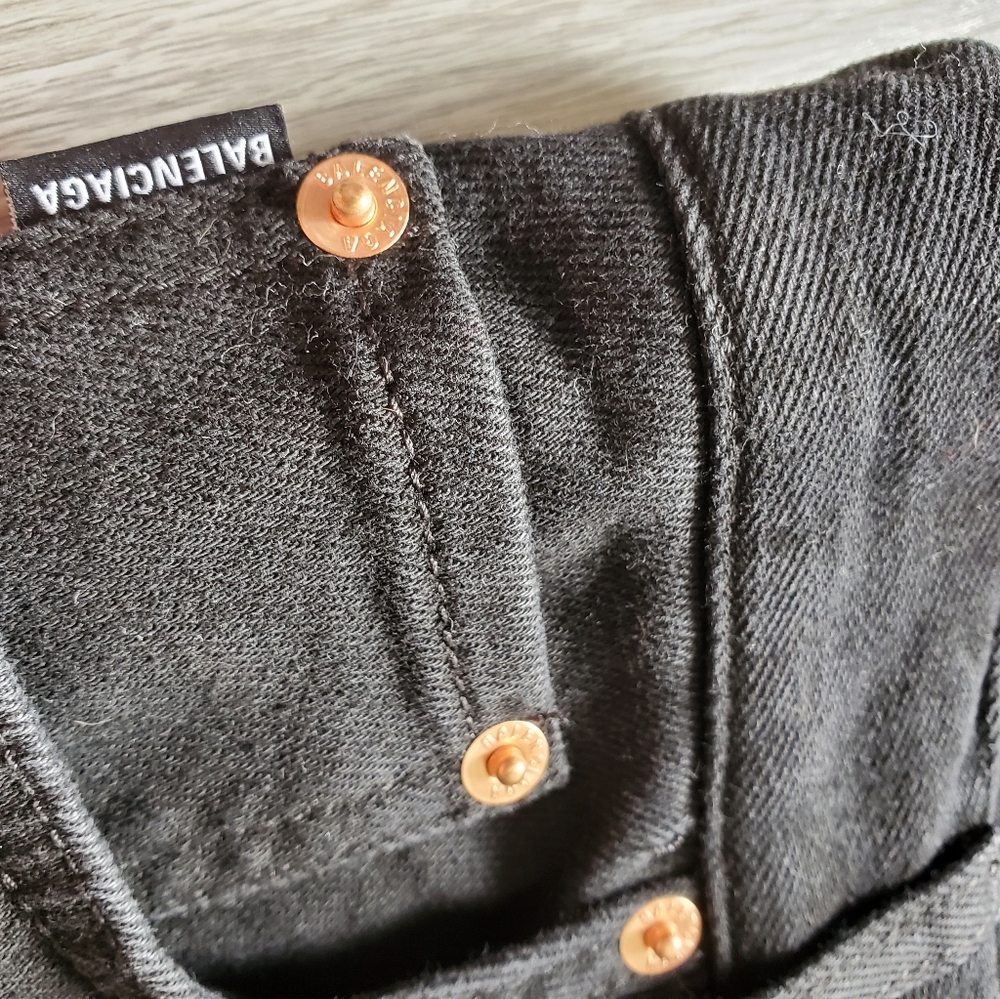 Balenciaga Black Denim Slim Straight Jeans Size 26 - Picture 4 of 8